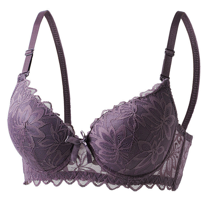 DALAMI LUXENA Wired Lace Bra | 3/4 Cup Thin Mold Cup Bra | Bra Berdawai Lace Full Coverage | Adjustable Strap Bra BC Cup