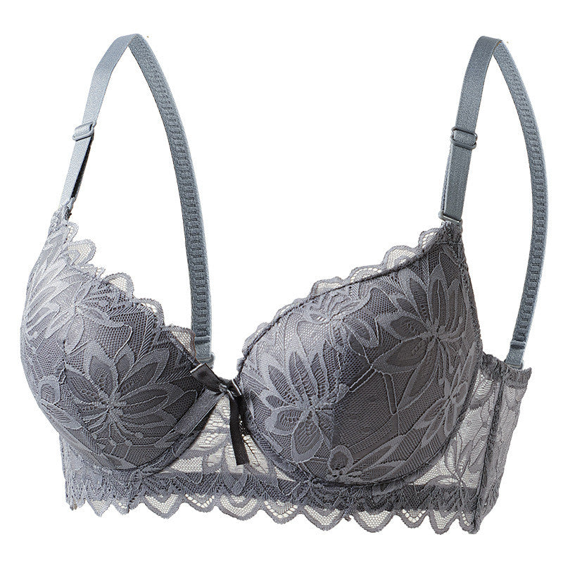DALAMI LUXENA Wired Lace Bra | 3/4 Cup Thin Mold Cup Bra | Bra Berdawai Lace Full Coverage | Adjustable Strap Bra BC Cup