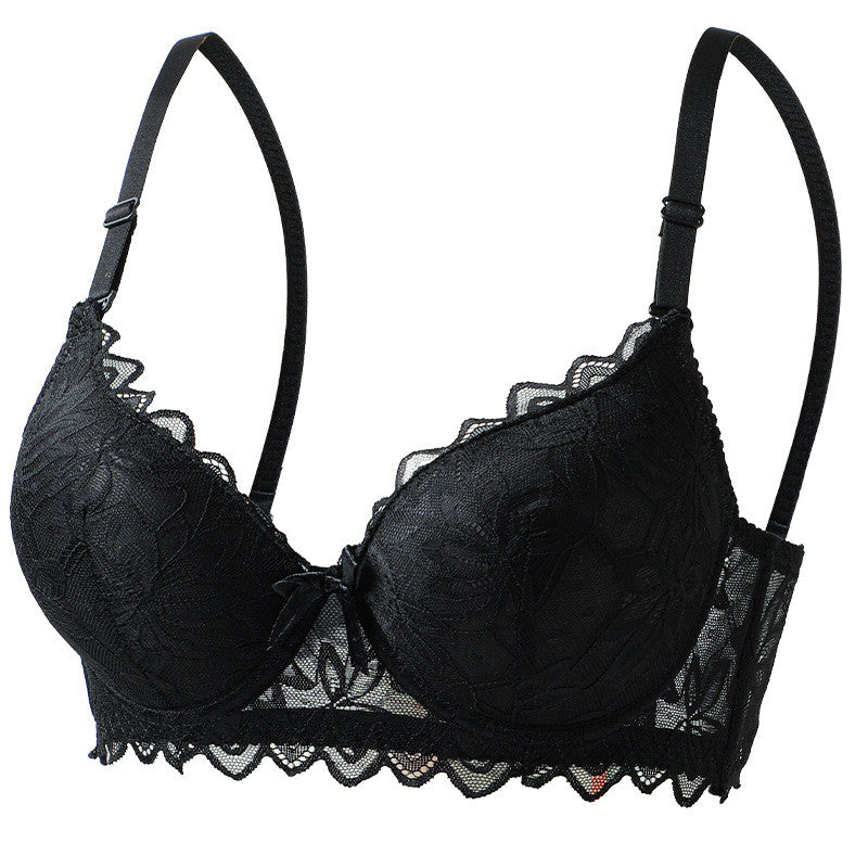 DALAMI LUXENA Wired Lace Bra | 3/4 Cup Thin Mold Cup Bra | Bra Berdawai Lace Full Coverage | Adjustable Strap Bra BC Cup