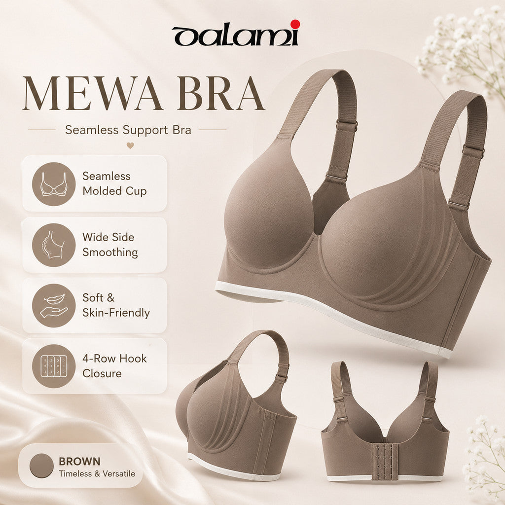 [DALAMI] MEWA BRA Wireless Seamless Bra Women Push Up Support Cup BC Tanpa Dawai Perempuan Nipis Lembut Daily Wear
