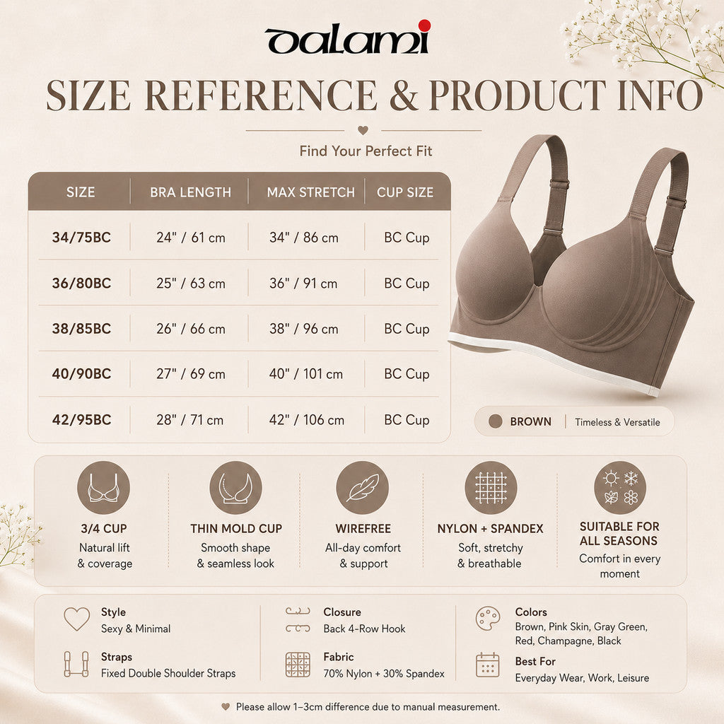 [DALAMI] MEWA BRA Wireless Seamless Bra Women Push Up Support Cup BC Tanpa Dawai Perempuan Nipis Lembut Daily Wear