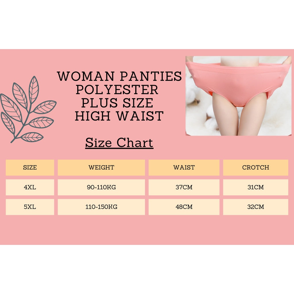 90-150kg Plus Size Milk Silk Woman Panties Ladies Underwear Seluar Dalam Wanita Stretchable Silky Fabric Female Large