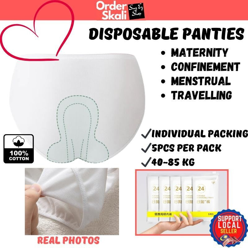 Woman Disposable Cotton Panties Maternity Travel Haji Underwear Seluar Dalam Pakai Buang Perempuan Wanita Pantang Ibu Be
