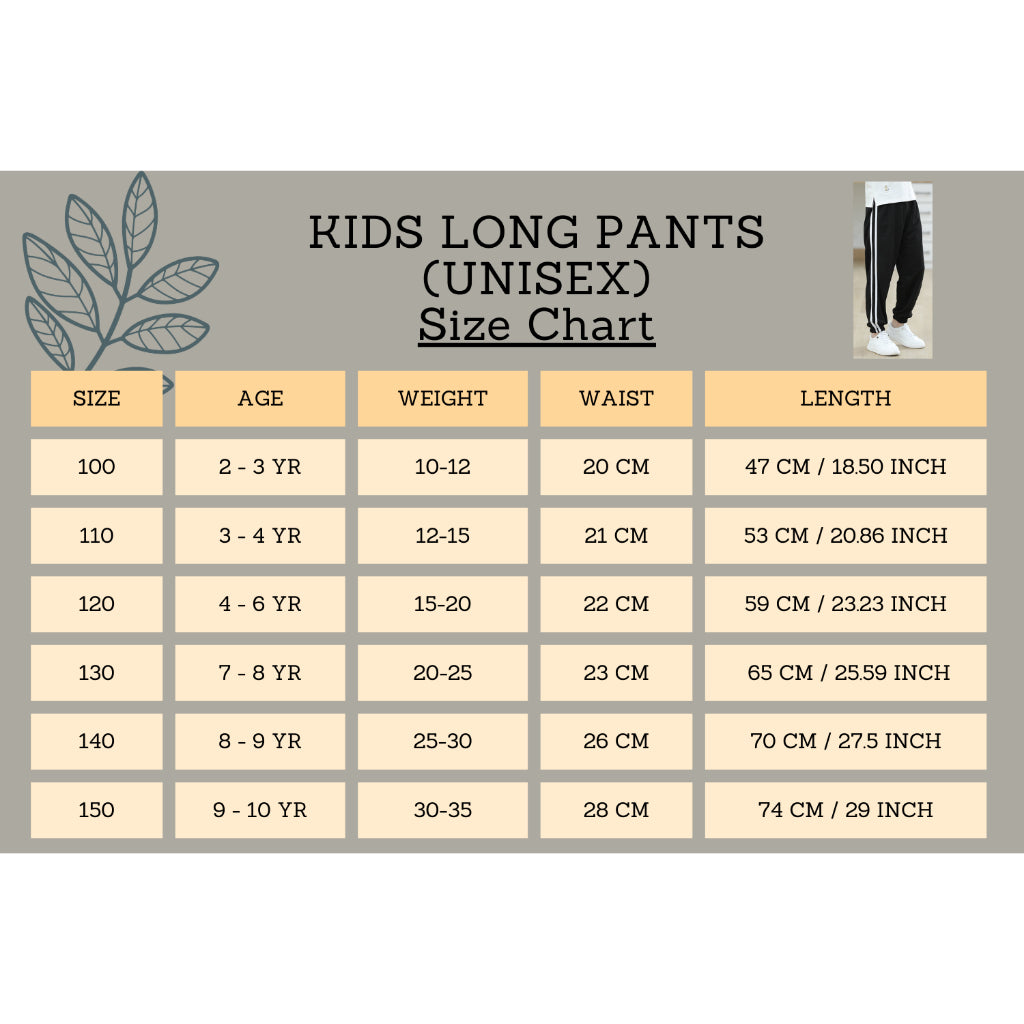 Seluar Budak Perempuan Lelaki Hitam Panjang Track Sukan Sekolah Kanak Kanak Murah Unisex kids long pants Children
