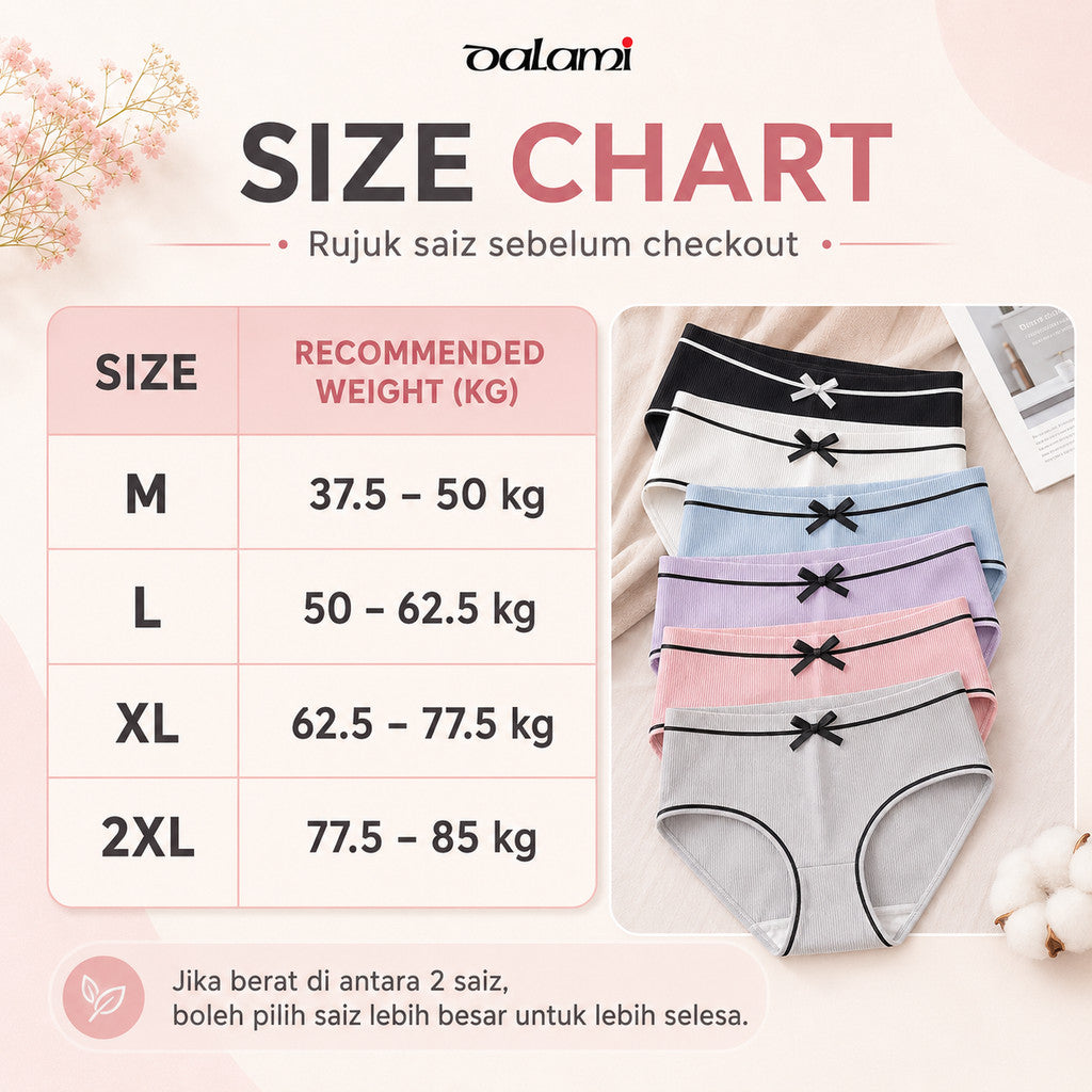 [DALAMI] RIBENA 7pcs Seluar Dalam Murah Perempuan Wanita Spenda Cotton Spender Women Set Underwear Panties Spender