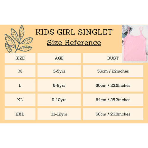 DALAMI Kids Long Singlet Camisole 3-12Y | Cotton Spandex Innerwear for Girls