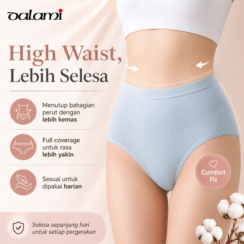 [DALAMI] HAYA 7pcs M-XXL Spender Perempuan Underwear Woman High Waist Cotton Panties Women Seluar Dalam Wanita Plus Size