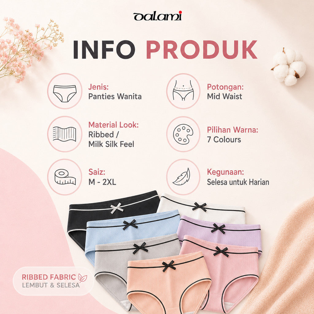 [DALAMI] RIBENA 7pcs Seluar Dalam Murah Perempuan Wanita Spenda Cotton Spender Women Set Underwear Panties Spender