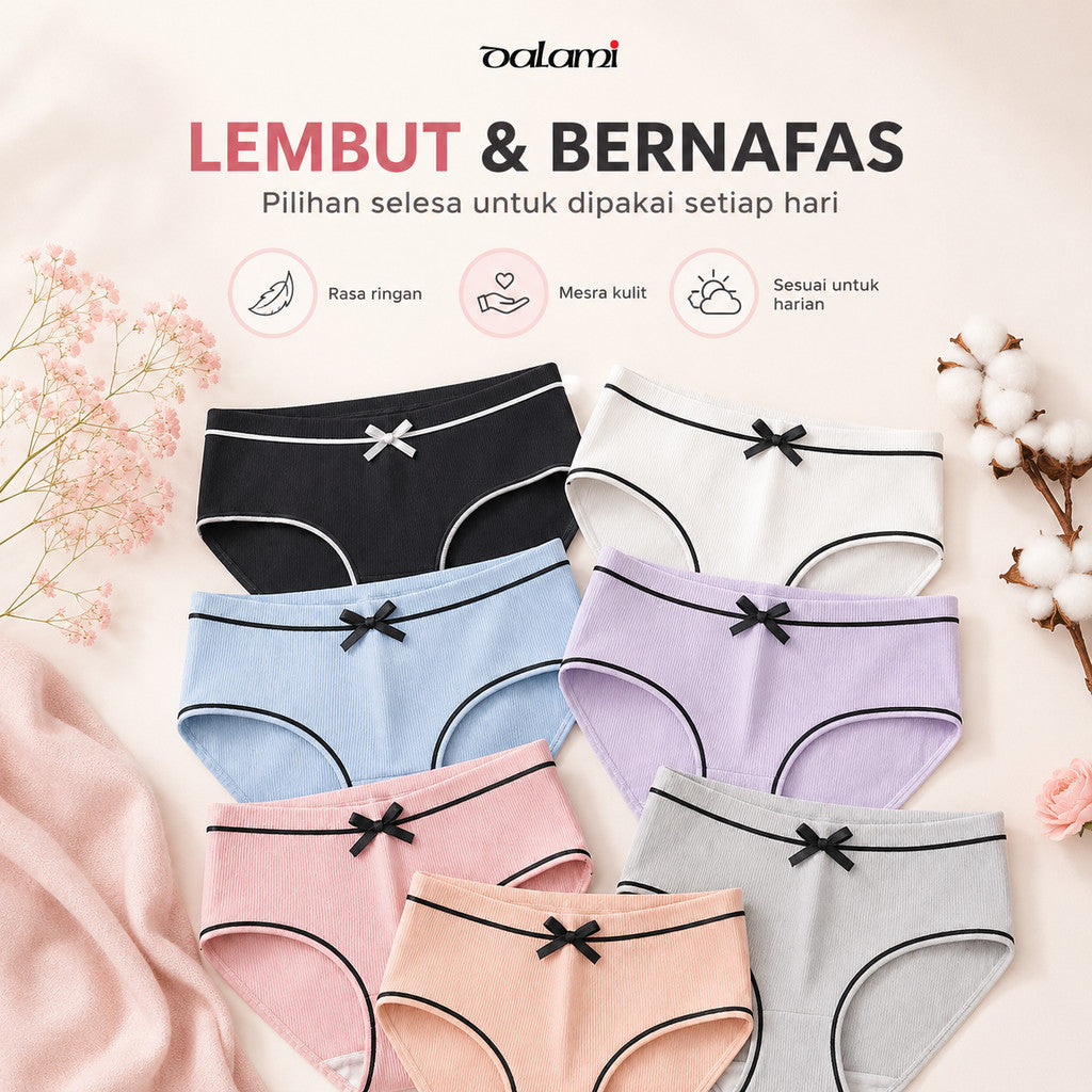 [DALAMI] RIBENA 7pcs Seluar Dalam Murah Perempuan Wanita Spenda Cotton Spender Women Set Underwear Panties Spender