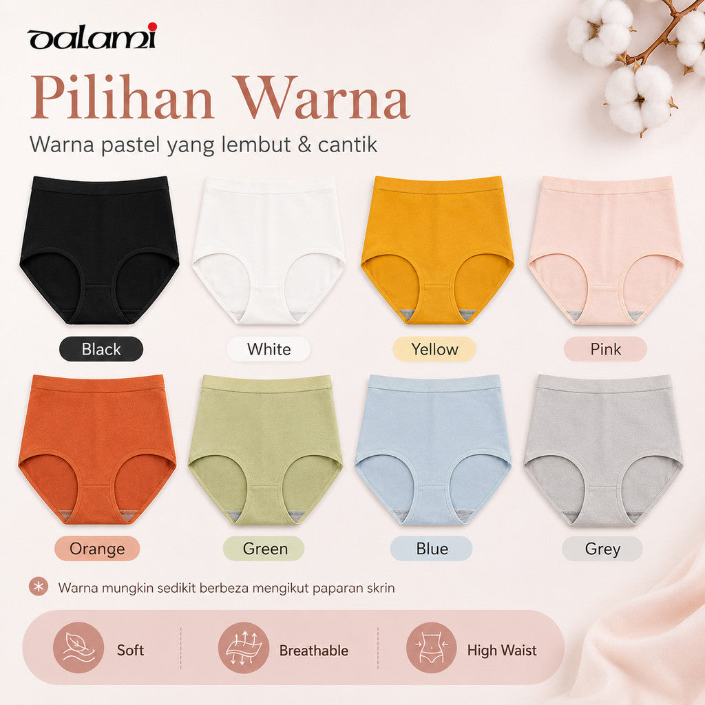 [DALAMI] HAYA 7pcs M-XXL Spender Perempuan Underwear Woman High Waist Cotton Panties Women Seluar Dalam Wanita Plus Size