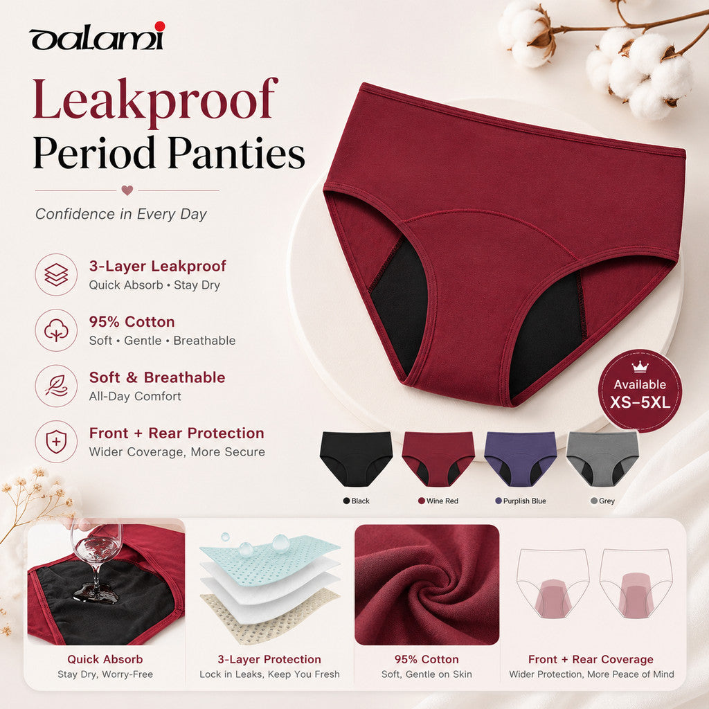 [DALAMI] AURA Women Menstrual Panties Period Enlarge Leak Proof Panty Mid Waist Seluar Dalam Wanita Anti Bocor