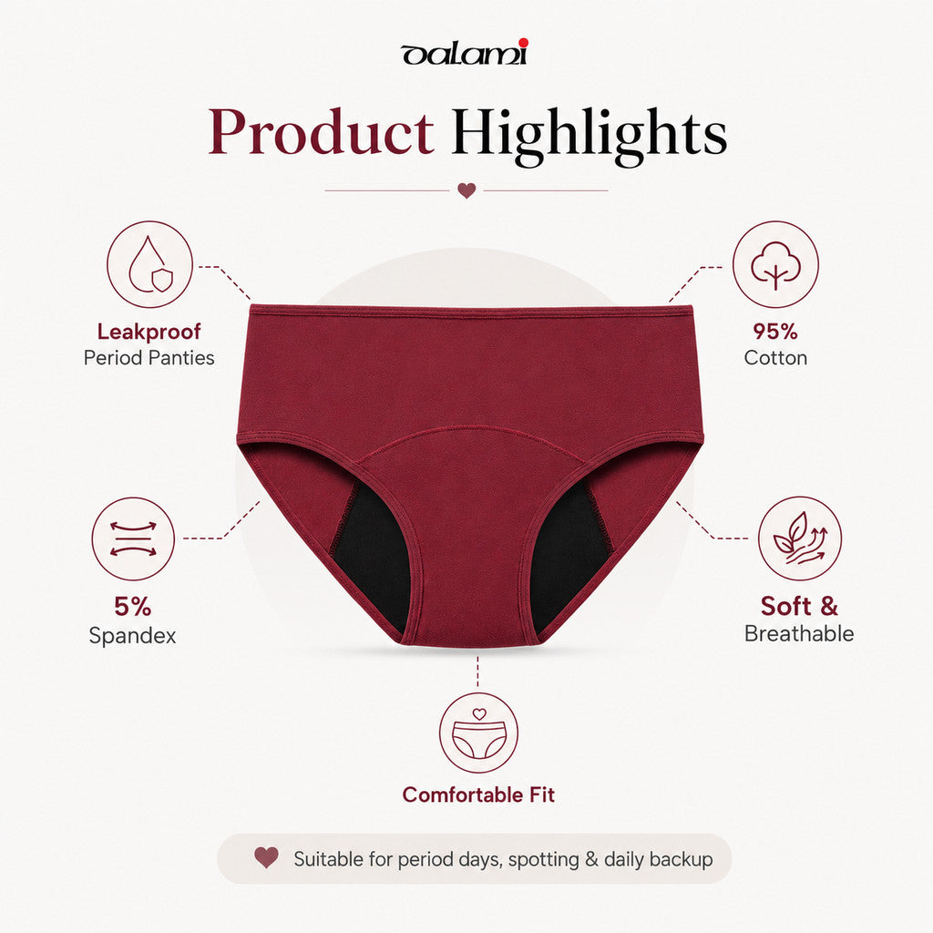 [DALAMI] AURA Women Menstrual Panties Period Enlarge Leak Proof Panty Mid Waist Seluar Dalam Wanita Anti Bocor