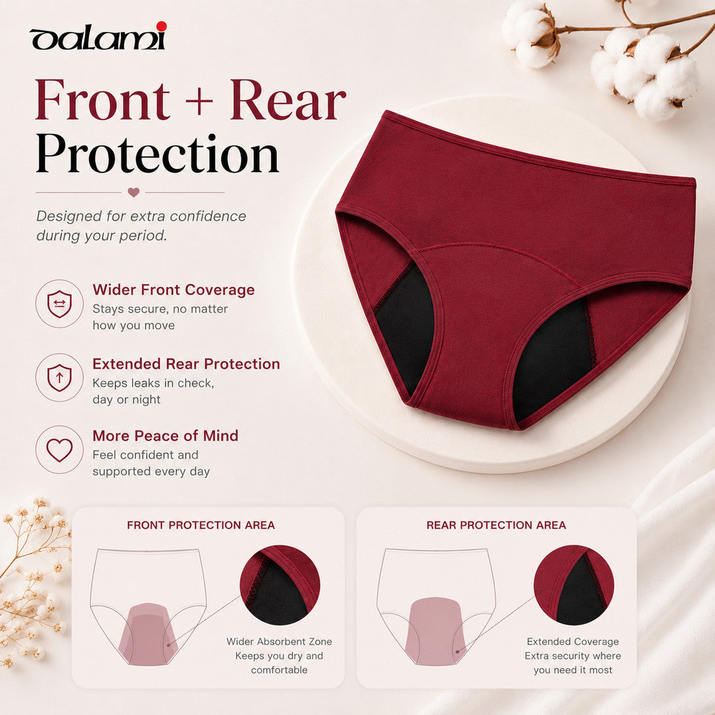 [DALAMI] AURA Women Menstrual Panties Period Enlarge Leak Proof Panty Mid Waist Seluar Dalam Wanita Anti Bocor