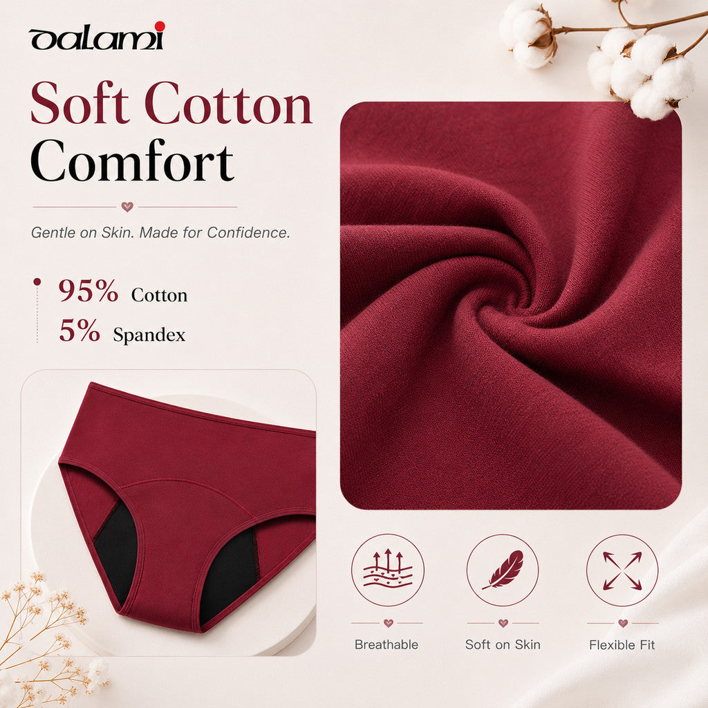 [DALAMI] AURA Women Menstrual Panties Period Enlarge Leak Proof Panty Mid Waist Seluar Dalam Wanita Anti Bocor