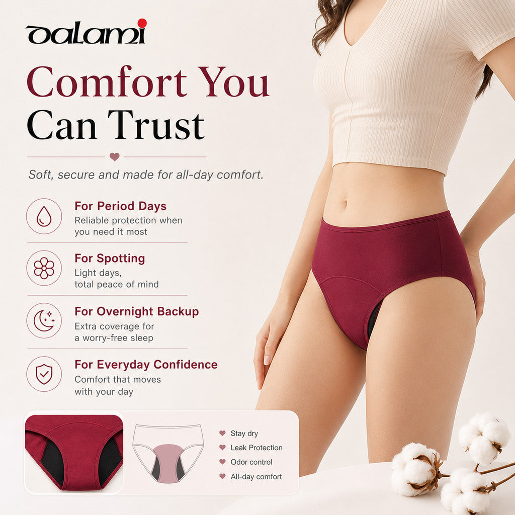[DALAMI] AURA Women Menstrual Panties Period Enlarge Leak Proof Panty Mid Waist Seluar Dalam Wanita Anti Bocor