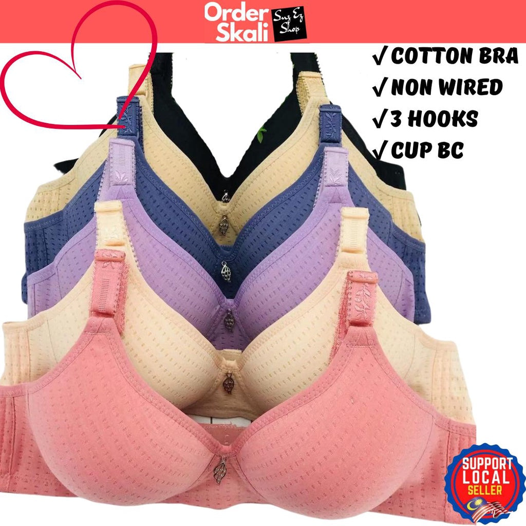 [CLEARANCE] Baju Dalam Wanita Bra Women Murah Non Wired Tanpa Besi Wayar Cotton Wireless Full Cup BC