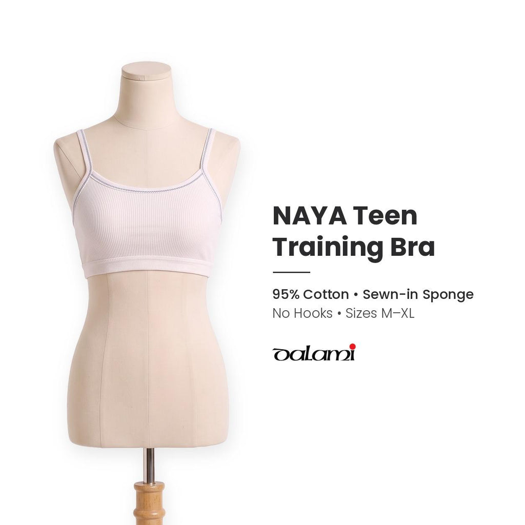 [DALAMI] NAYA Teen Training Bra Remaja Perempuan Cotton Lembut Pad Lembut Tanpa Dawai Breathable | Bra Budak Teen Bra Comfort Innerwear Sekolah 1 Tali 2 Tali