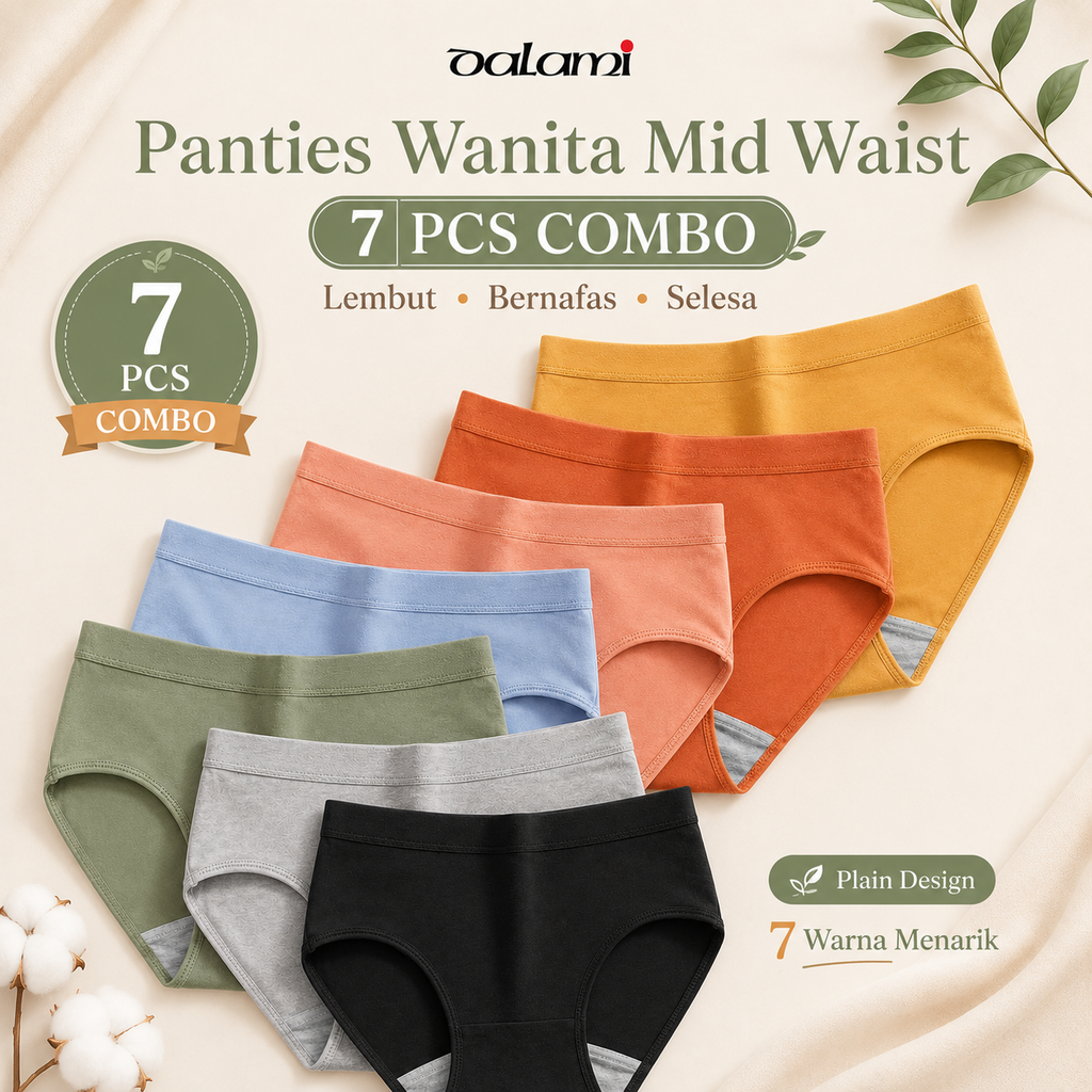 [DALAMI] MAYA 7pcs Mid Waist Panties