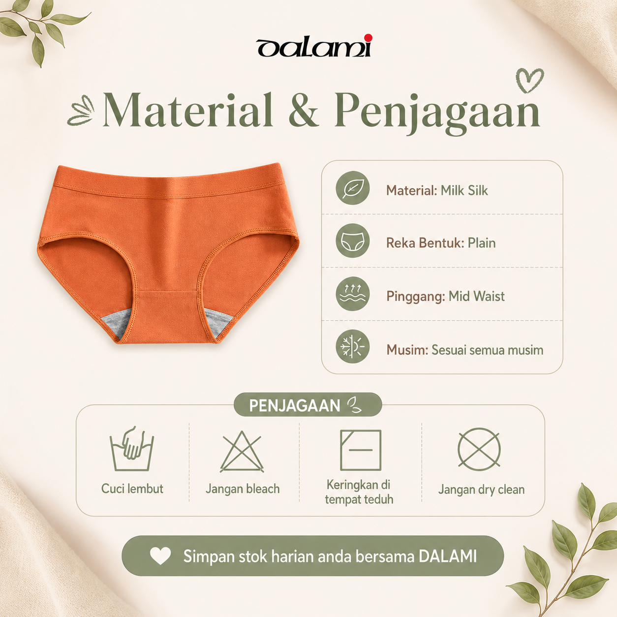 [DALAMI] MAYA 7pcs Mid Waist Panties