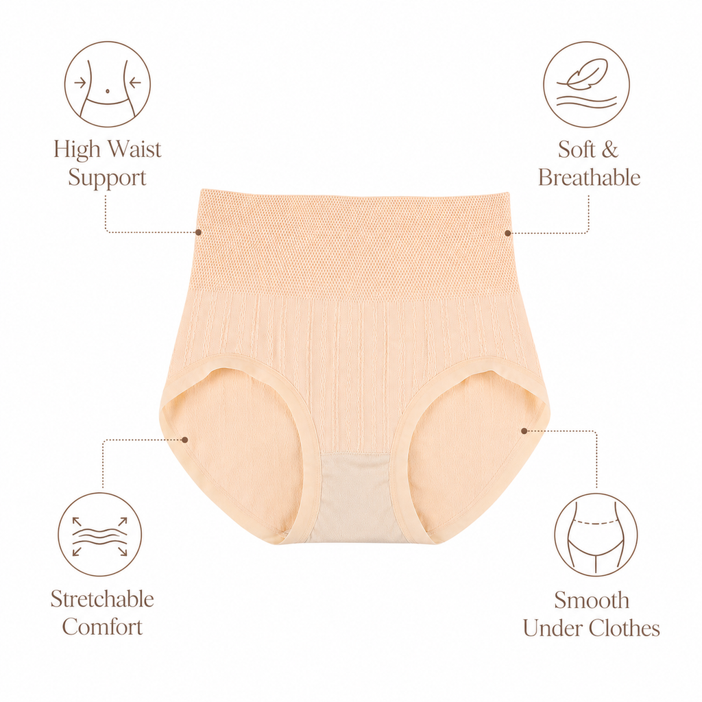DALAMI 5pcs Plus-Size High-Waist Tummy Control Panties product image 7
