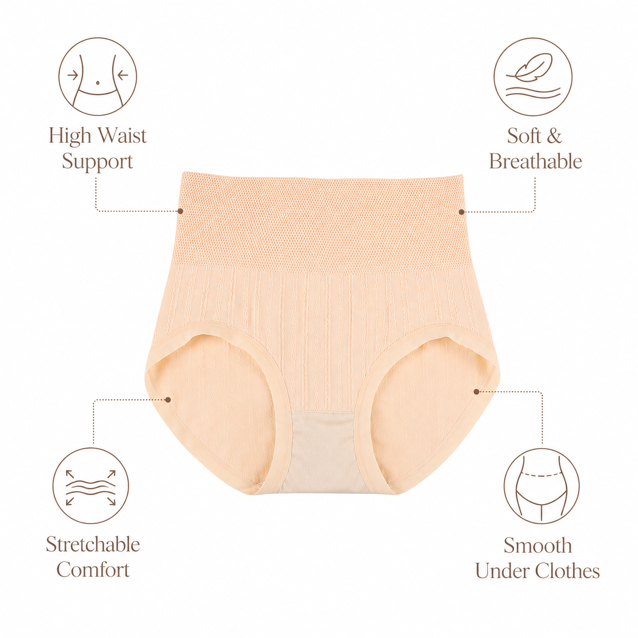 DALAMI 5pcs Plus-Size High-Waist Tummy Control Panties product image 7