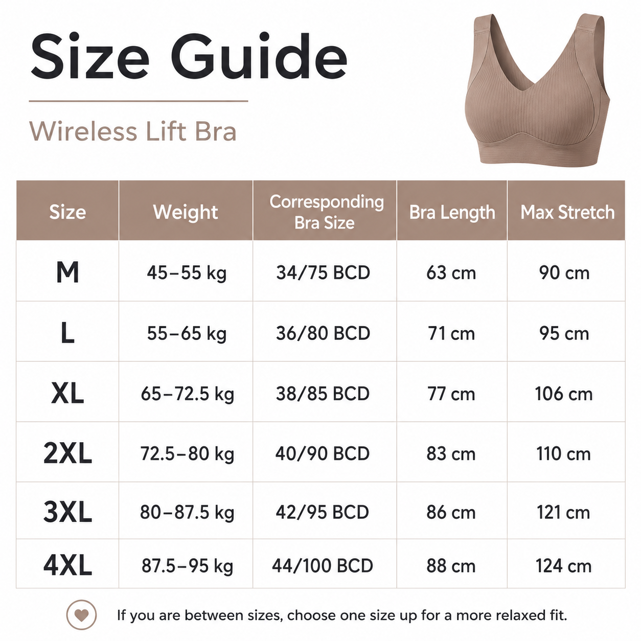 DALAMI Wireless Full Coverage Lift Bra M–4XL