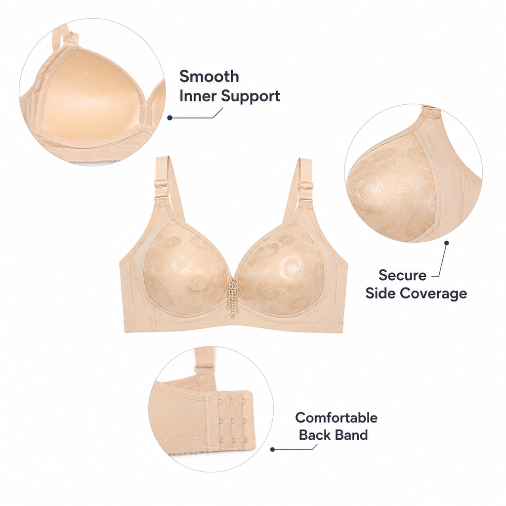 DALAMI Plus Size Wireless Full Cup Bra D–E Cup