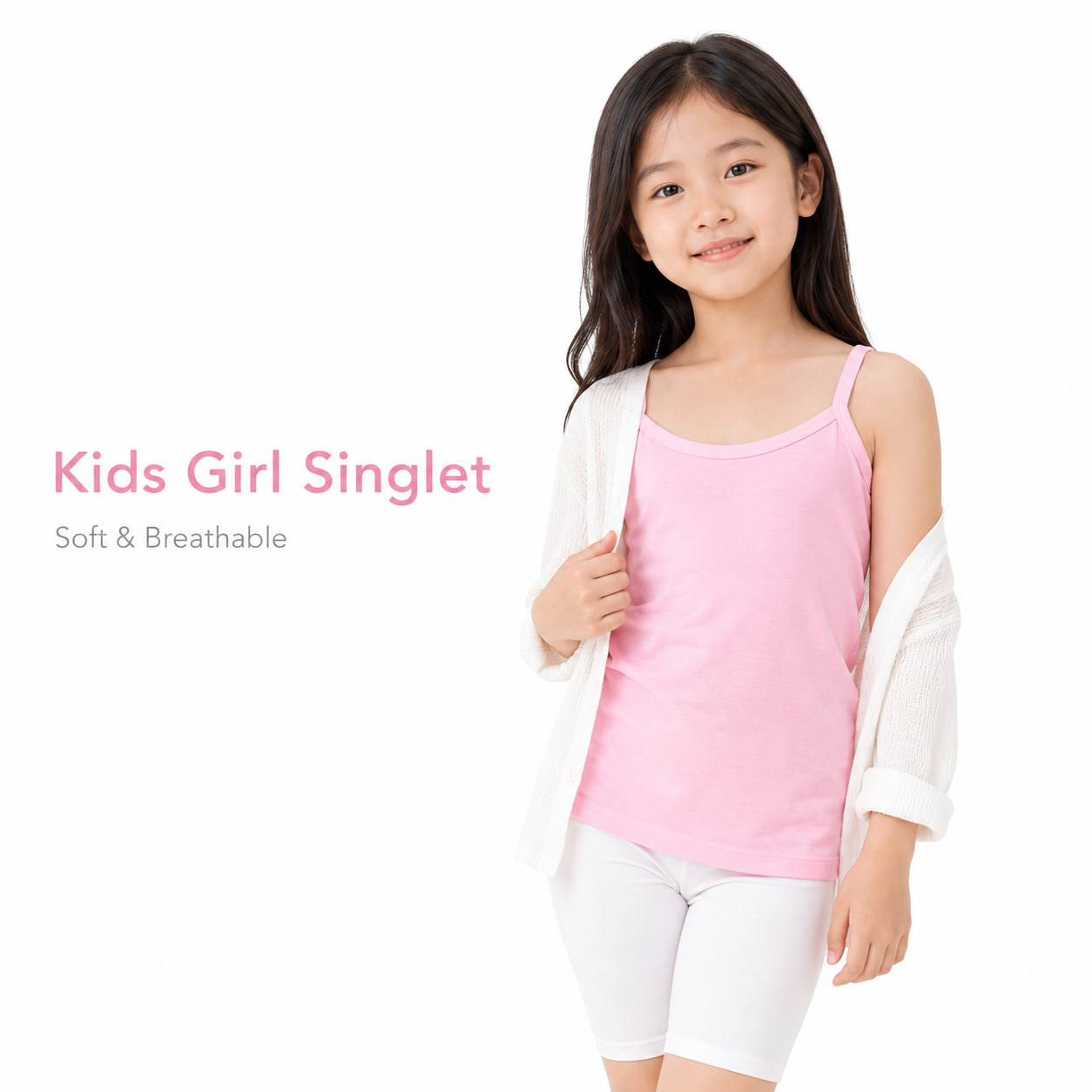 DALAMI Kids Long Singlet Camisole 3-12Y | Cotton Spandex Innerwear for Girls