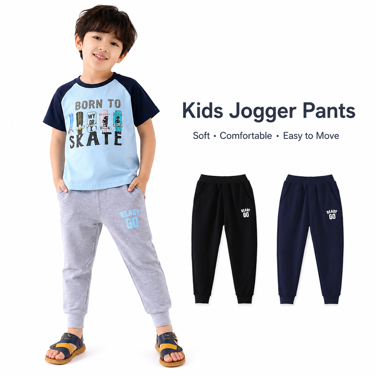 Kids Jogger Pants 2–13 Years | Unisex Long Sport Pants with Pockets