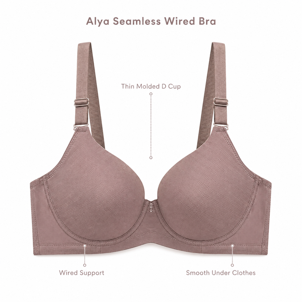 Alya Seamless Wired Bra front product features