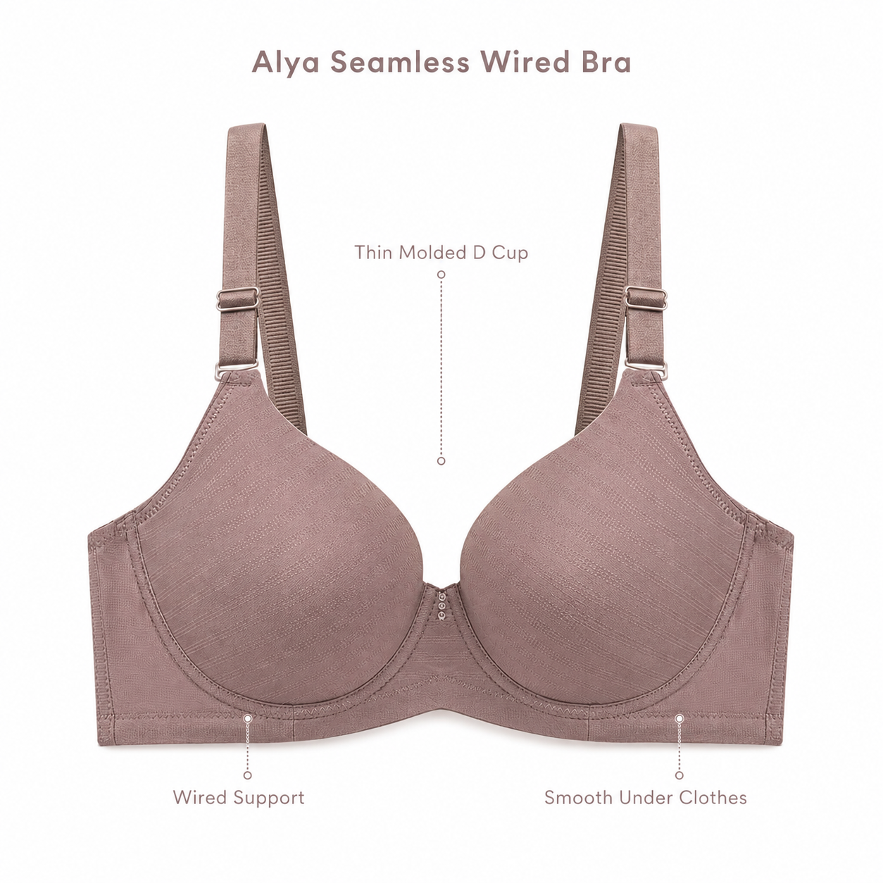 Alya Seamless Wired Bra front product features