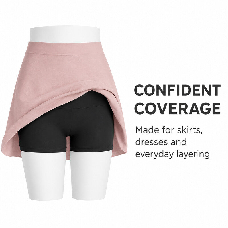 Safety shorts coverage under skirt