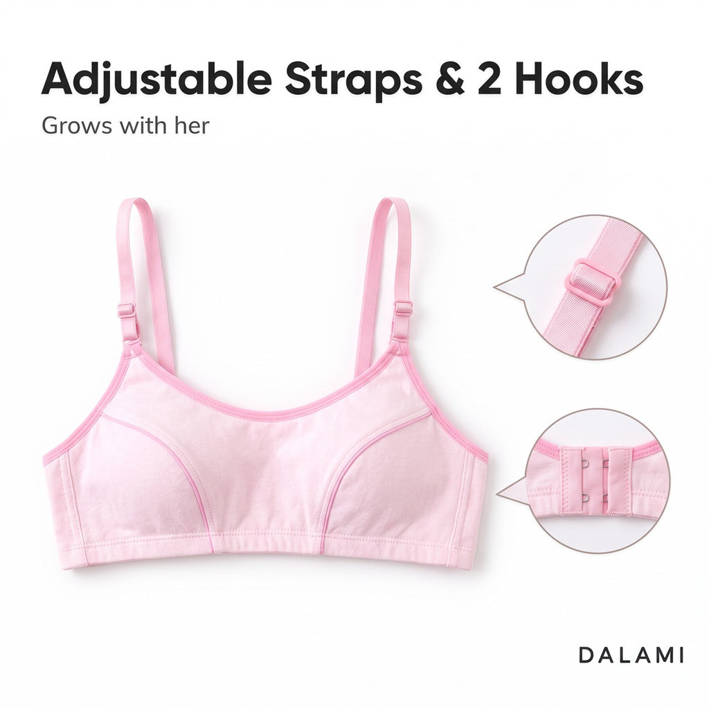 DALAMI DINA Teen Training Bra – adjustable straps and 2 hooks