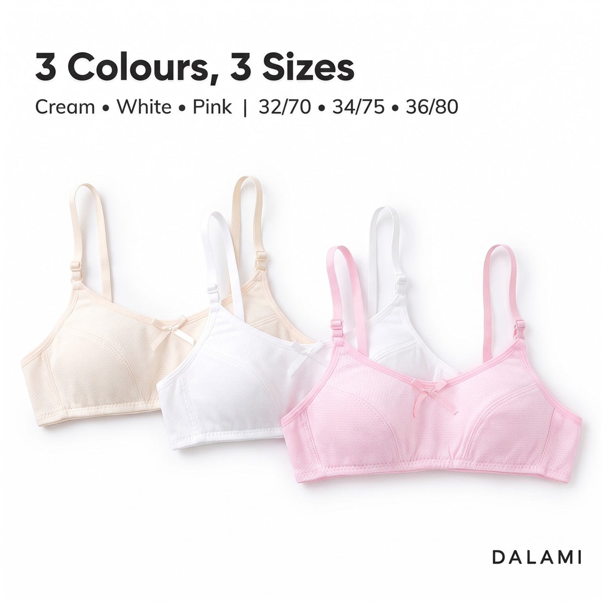 DALAMI DINA Teen Training Bra – 3 colours, 3 sizes