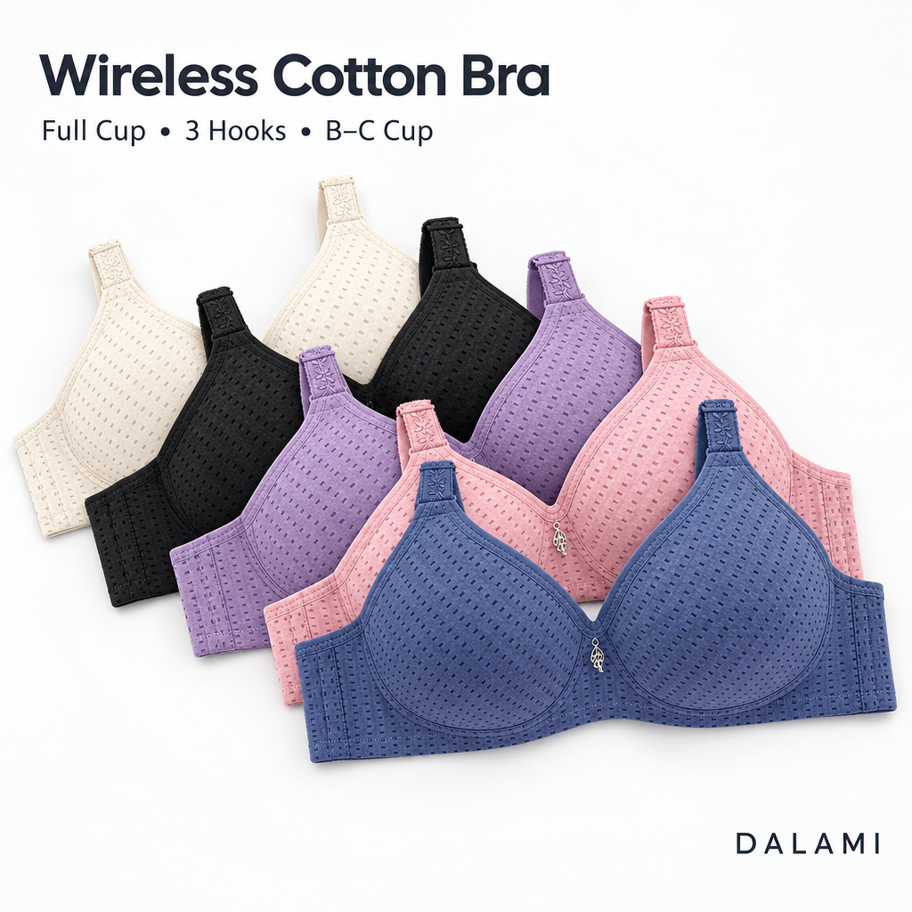 DALAMI Wireless Cotton Full-Cup Bra cover