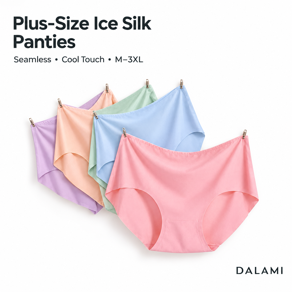 DALAMI Plus-Size Seamless Ice Silk Panties cover