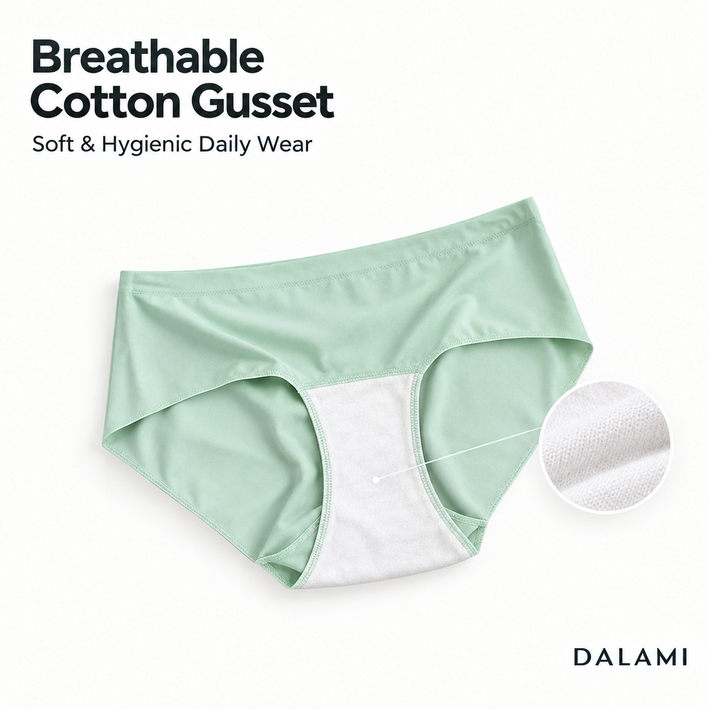 Breathable cotton gusset
