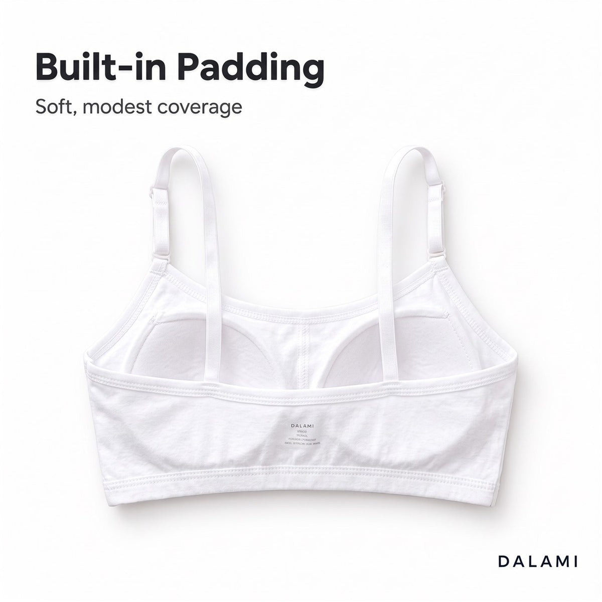 DALAMI INTAN Girls Padded Cotton Training Bra – built-in padding