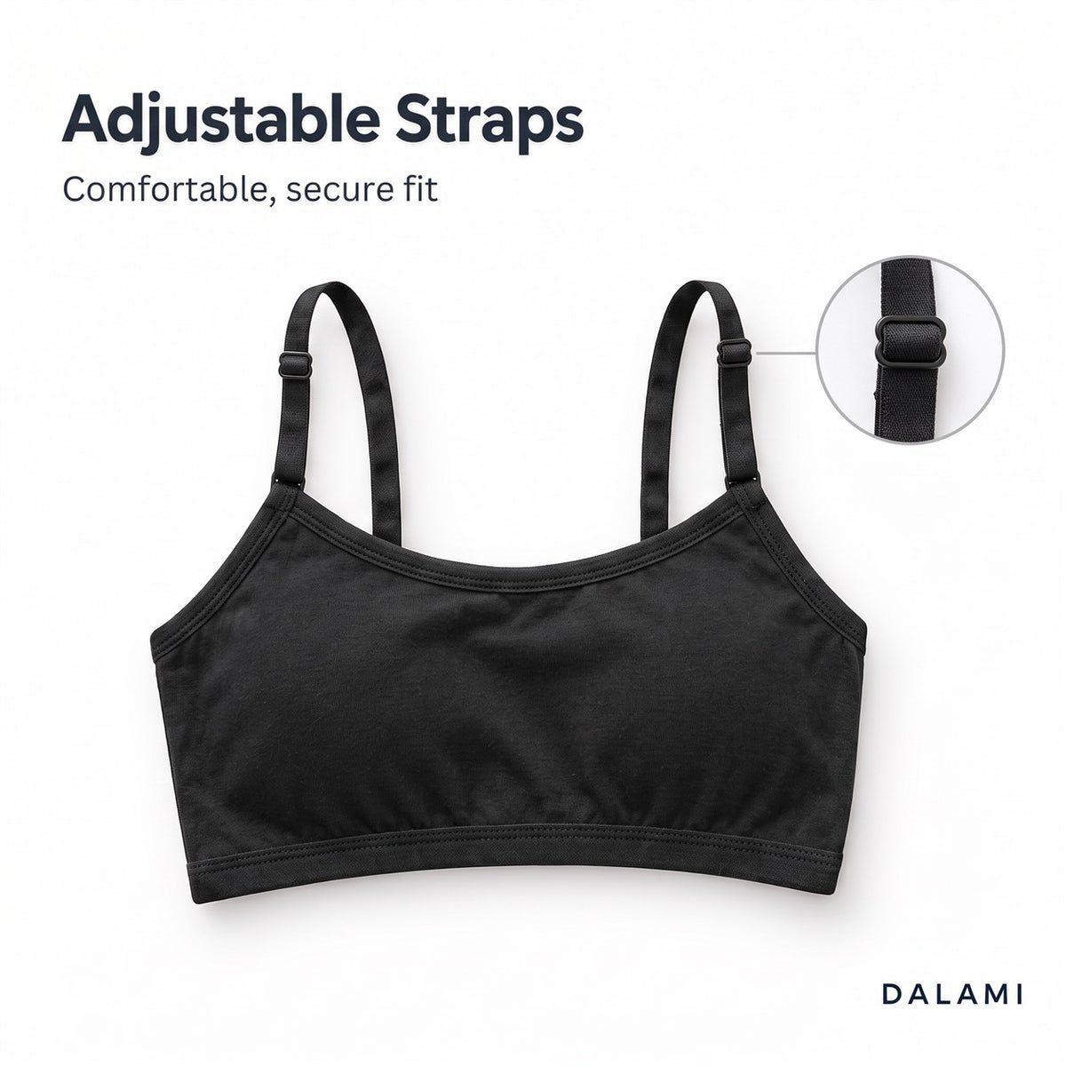 DALAMI INTAN Girls Padded Cotton Training Bra – adjustable straps