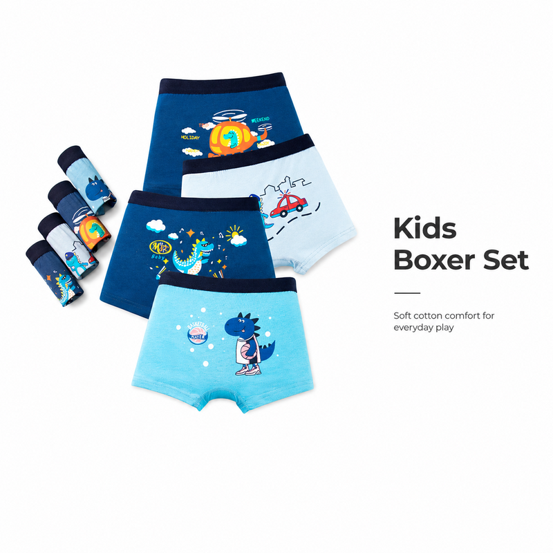 DALAMI Kids Boxer Set 4pcs cotton cover