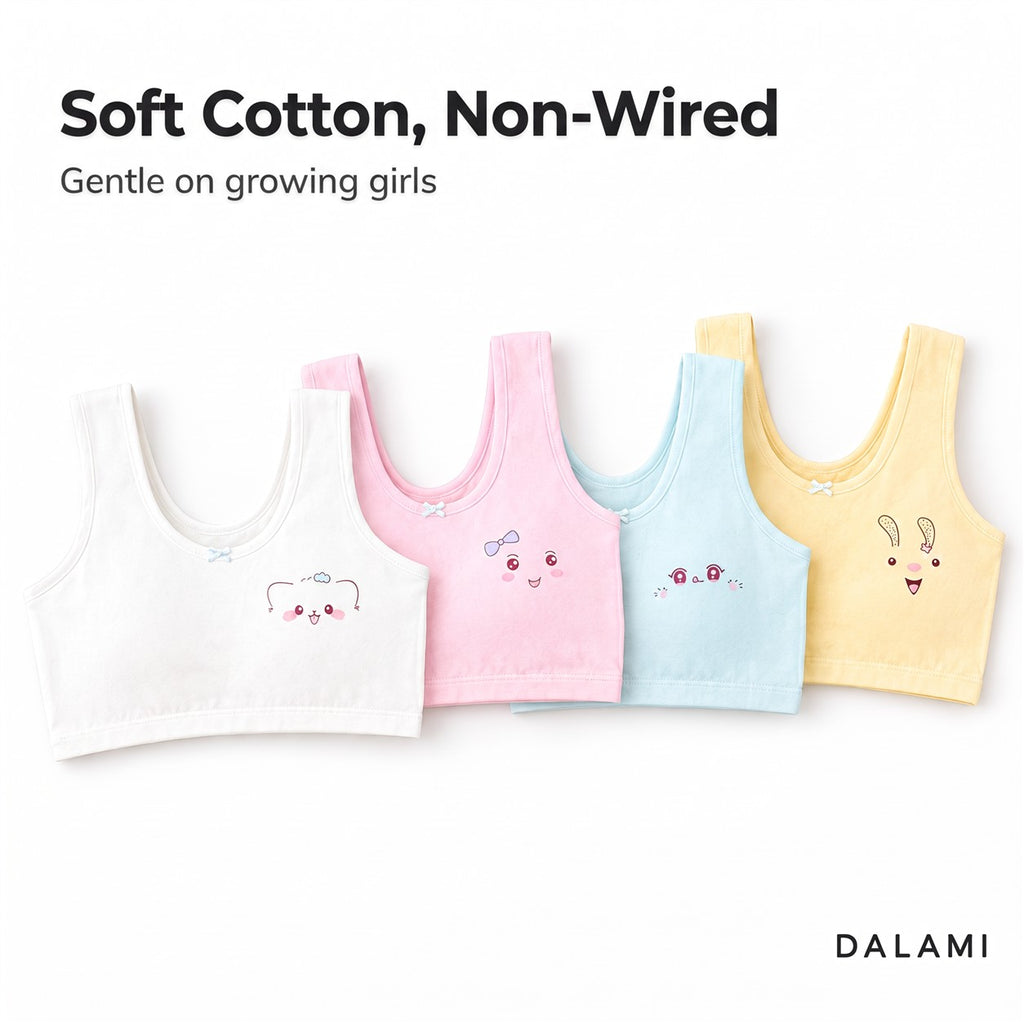 DALAMI LUMI Kids Training Bra – soft cotton non-wired