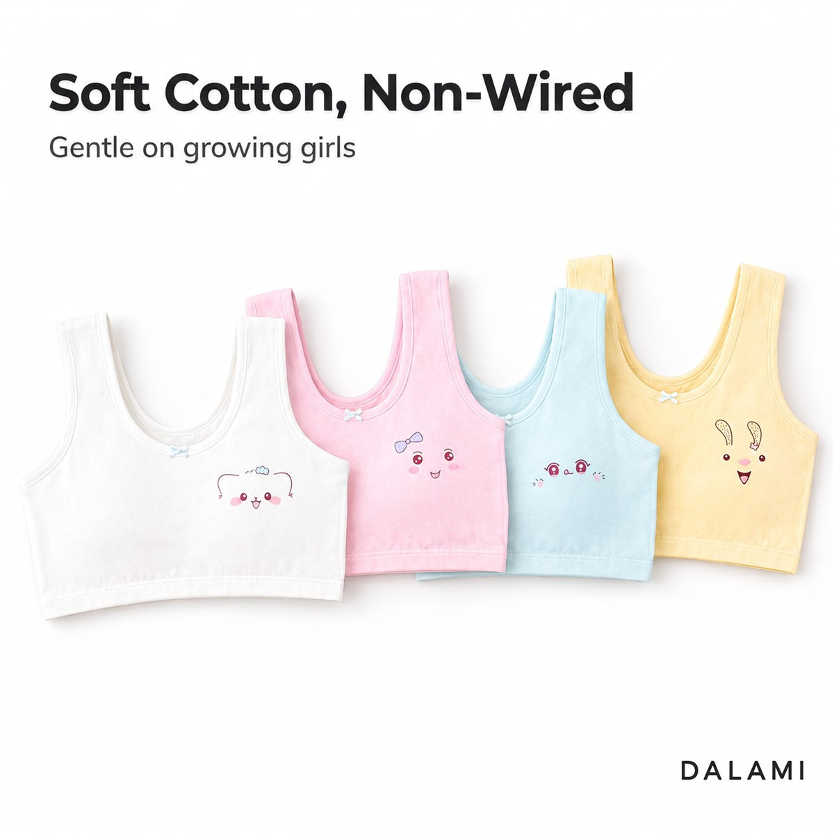DALAMI LUMI Kids Training Bra – soft cotton non-wired