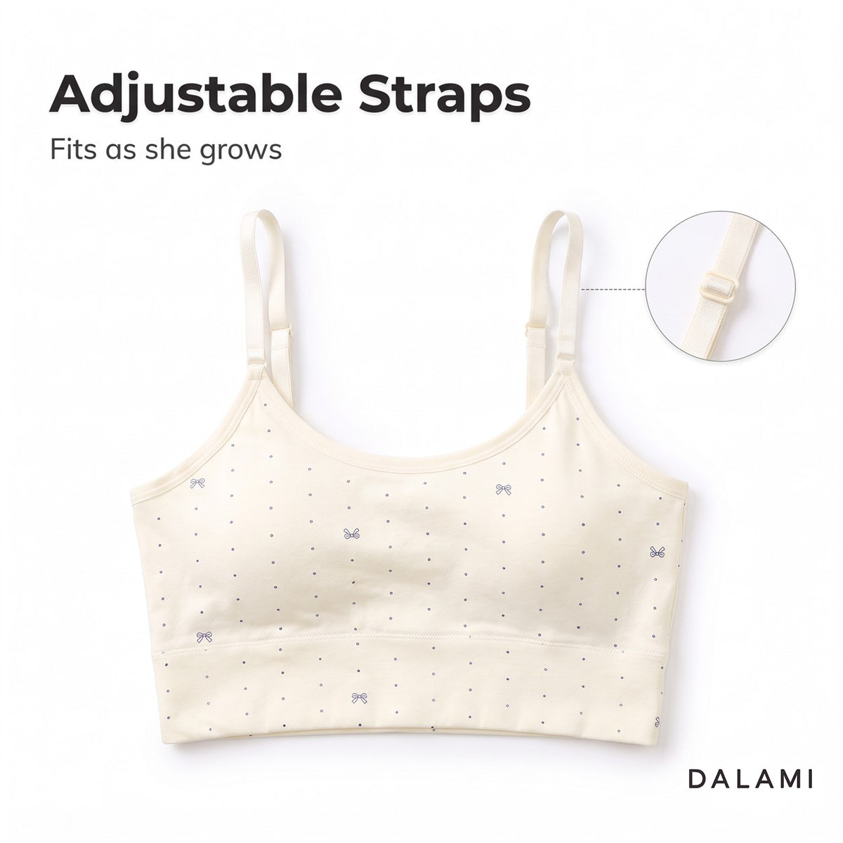 DALAMI LUNA Teen Training Bra – adjustable straps