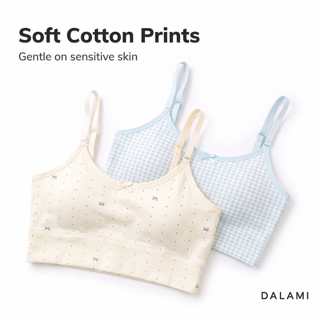 DALAMI LUNA Teen Training Bra – soft cotton prints