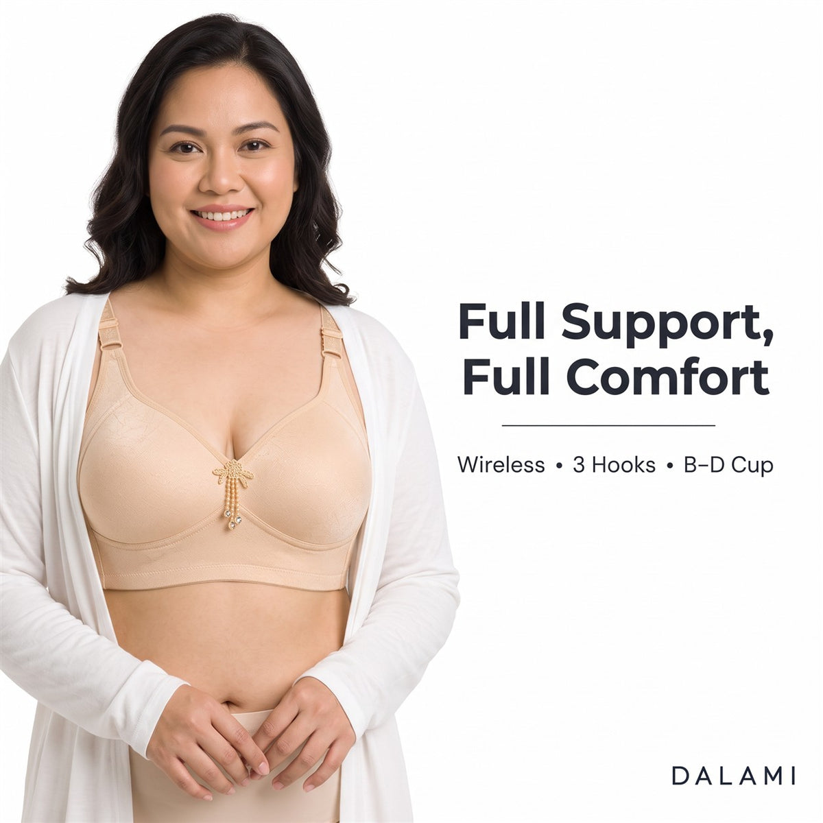DALAMI Plus-Size Wireless Full-Cup Bra B–D Cup cover