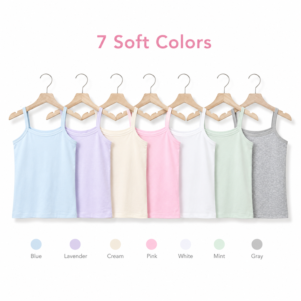 DALAMI Kids Long Singlet Camisole 3-12Y | Cotton Spandex Innerwear for Girls